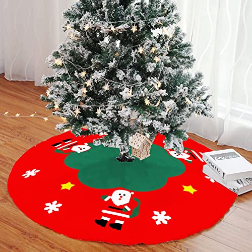 Mateju Weihnachtsbaum Rock Weihnachtsbaumdecke Groß Tannenbaum Unterlage Rund Christbaumdecke Christbaumständer Teppich Baumdecke für Rot Weihnachtsdeko Neujahr Party (Rot,72cm) von Mateju