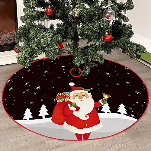 Mateju Weihnachtsbaum Rock Weihnachtsbaumdecke Groß Tannenbaum Unterlage Rund Christbaumdecke Christbaumständer Teppich Baumdecke für Weihnachtsdeko Neujahr Party (Glocken,90cm) von Mateju