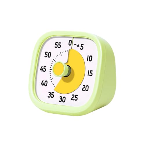 Mateju visueller Timer Kinder 60 Minuten Countdown Timer für Erwachsene Leise Timerzahnputzuhr lernuhr küchentimer Zeit Management Werkzeug Tool für Schule Büro (Grüngelb) von Mateju