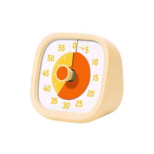 Mateju visueller Timer Kinder 60 Minuten Countdown Timer für Erwachsene Leise Timerzahnputzuhr lernuhr küchentimer Zeit Management Werkzeug Tool für Schule Büro (Orangegelb) von Mateju