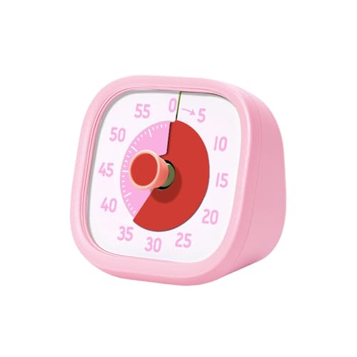 Mateju visueller Timer Kinder 60 Minuten Countdown Timer für Erwachsene Leise Timerzahnputzuhr lernuhr küchentimer Zeit Management Werkzeug Tool für Schule Büro (Rosarot) von Mateju