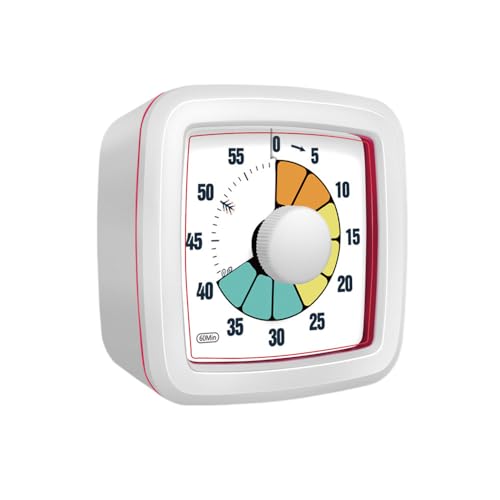 Mateju visueller Timer Kinder 60 Minuten Countdown Timer für Erwachsene Leise zahnputzuhr lernuhr küchentimer Zeit Management Werkzeug Tool für Schule Büro (Vier Farben) von Mateju