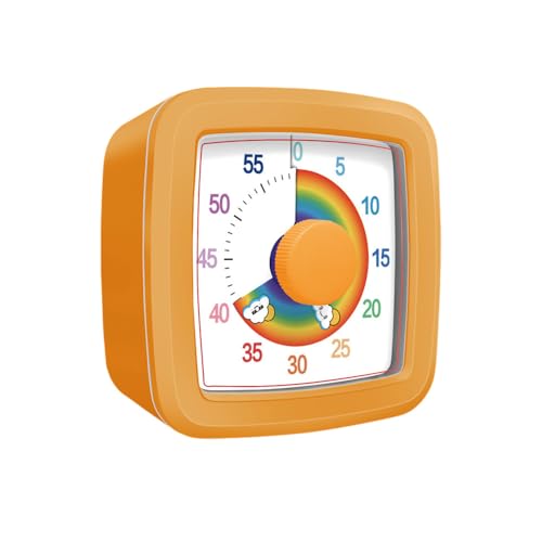 Mateju visueller Timer Kinder 60 Minuten Countdown Timer für Erwachsene Leise zahnputzuhr lernuhr küchentimer Zeit Management Werkzeug Tool für Schule Büro (Wolkenorange) von Mateju