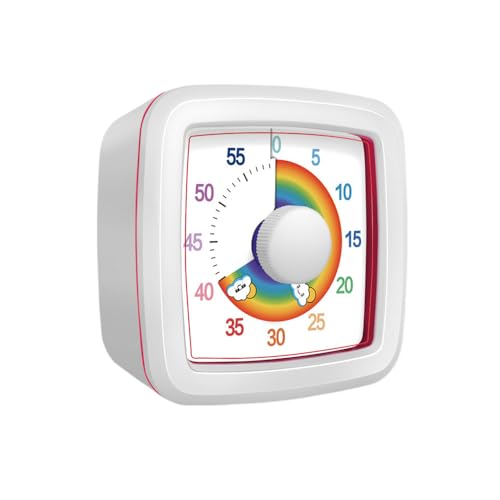 Mateju visueller Timer Kinder 60 Minuten Countdown Timer für Erwachsene Leise zahnputzuhr lernuhr küchentimer Zeit Management Werkzeug Tool für Schule Büro (Wolkenweiß) von Mateju
