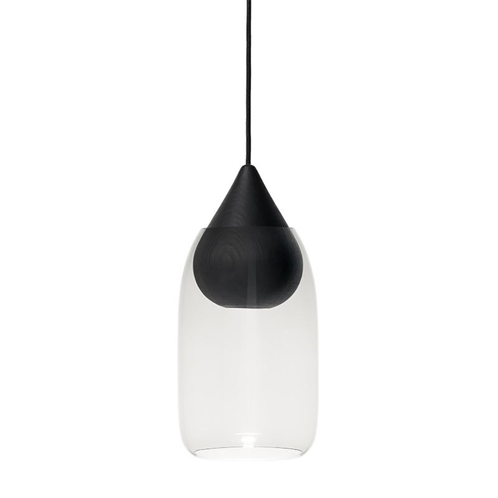 Mater - Liuku Pendelleuchte Drop Black/Transparent von Mater