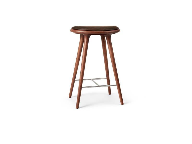 Mater - High Stool H69 Brown Stained Beech Mater von Mater