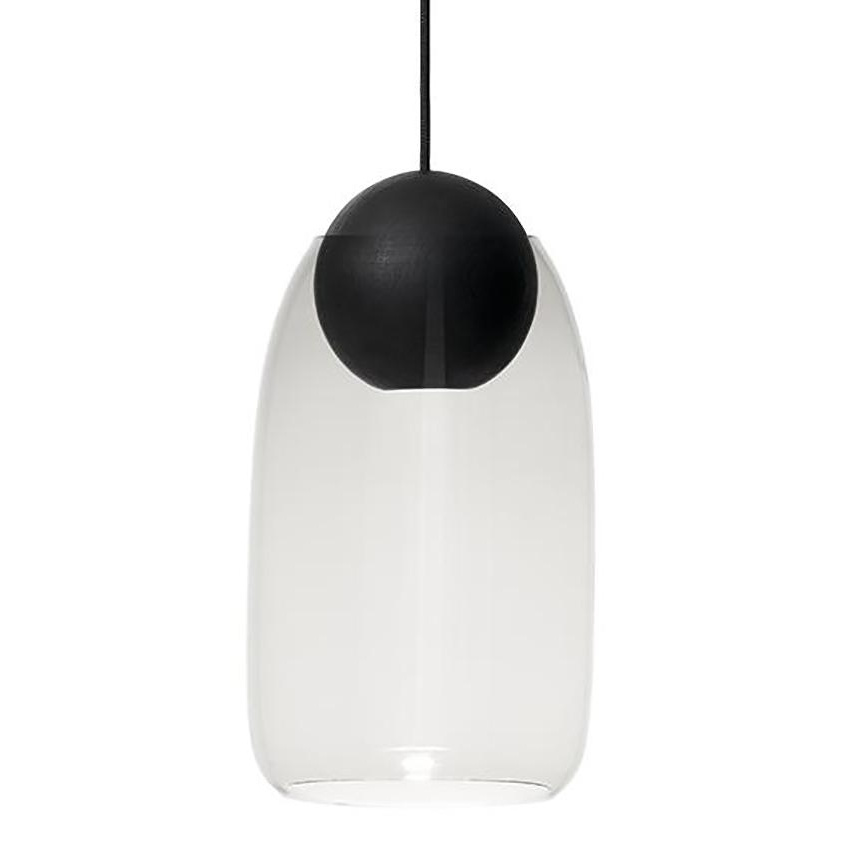 Mater - Liuku Ball Pendelleuchte schwarz - transparent/Linde schwarz lackiert/Ø 19,5cm von Mater