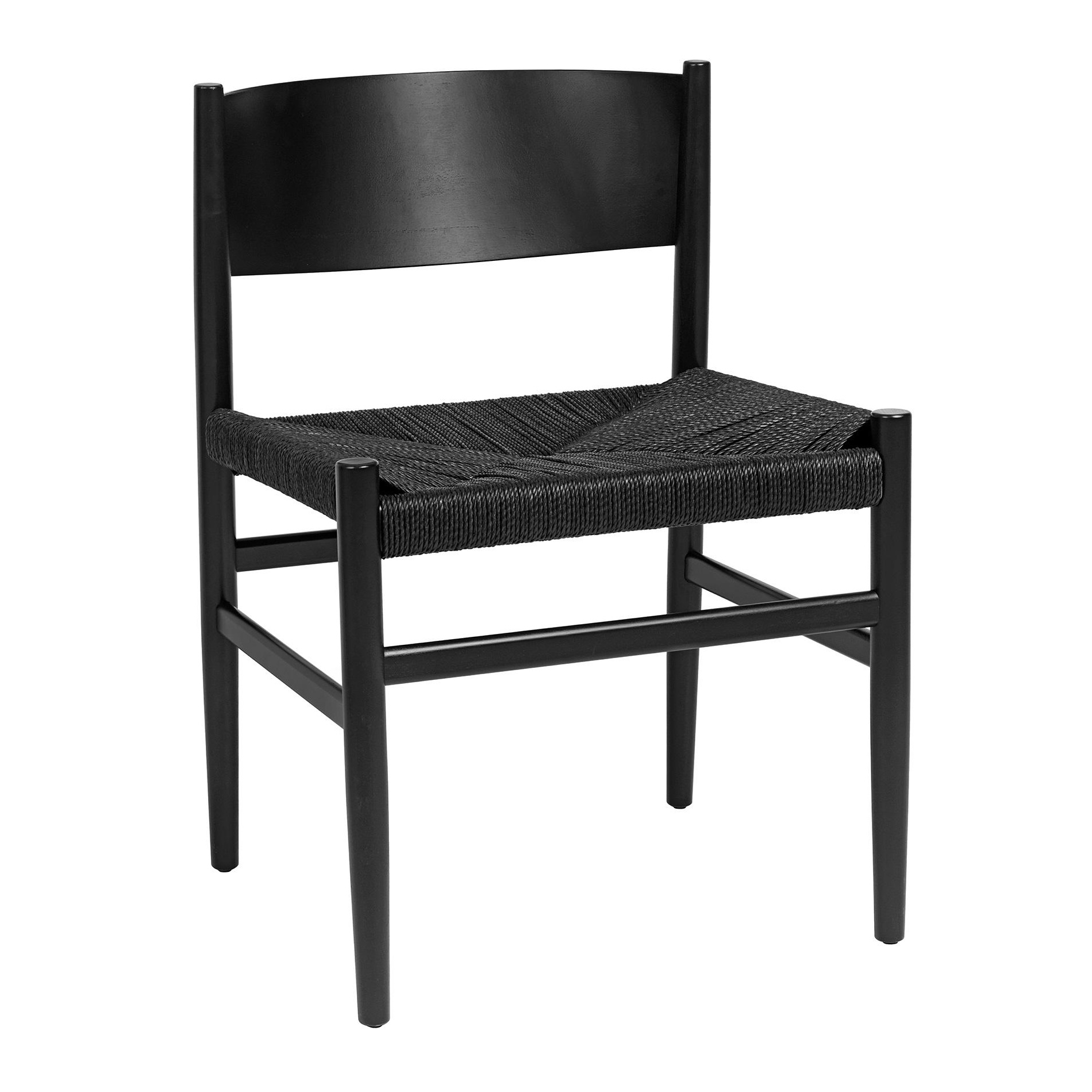 Mater - Nestor Stuhl - schwarz/Sitzfläche Papiergeflecht/Gestell Buche schwarz gebeizt/BxHxT 57x76x53cm von Mater