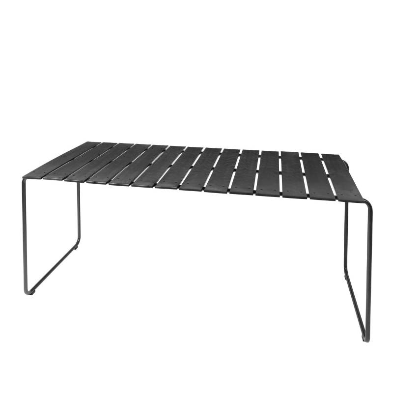 Mater - Ocean Esstisch 140x70cm - schwarz/Tischplatte recycelter Kunstoff/Gestell Stahl/LxBxH 140x70x74cm von Mater