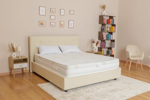 Materassimemory.eu - Top Air Doppelmatratze 160x200 25 cm hoch mit 7 differenzierten Zonen Aloe Vera Decken freie Kissen aus Italien atmungsaktiv gegen Milben von Materassimemory.eu