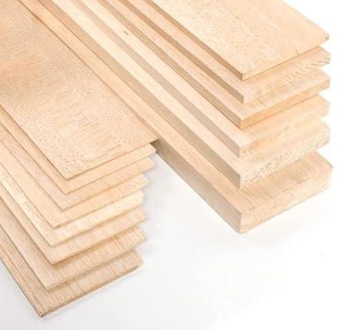 Materia Prima Balsa-Holz für Bastel- und Kunstprojekte, leichtes Holzbrett für Modellbau und Modellbau, leicht geschnittenes Holzbrett, 10 x 100 cm, Dicke 5 mm (2 pack). Materia Prima Balsa-Holz für Bastel- und Kunstprojekte, leichtes Holzbrett für Modellbau und Modellbau, leicht geschnittenes Holzbrett, 10 x 100 cm, Dicke 5 mm (2 pack). von Materia Prima