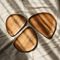Hochwertige Teak Holz Teller | 3Er Set von Material26