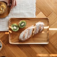 Rechteckiges Tablett Aus Teakholz von Material26