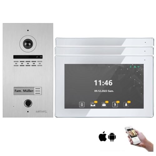 MATHFEL 2 Draht Bus Video Türsprechanlage Fingerprint mit Bluetooth Funktion, WLAN Schnittstelle Optional, Fischaugenkamera 170 Grad, 3x10'' Monitor WLAN mit Gravur MATHFEL 2 Draht Bus Video Türsprechanlage Fingerprint mit Bluetooth Funktion, WLAN Schnittstelle Optional, Fischaugenkamera 170 Grad, 3x10'' Monitor WLAN mit Gravur von Mathfel
