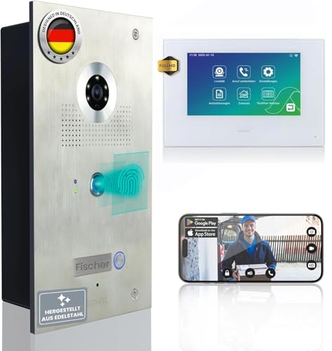 MATHFEL Video Türsprechanlage mit Kamera und Türöffner, 170° Weitwinkel-Klingel, 7'' Monitor - Türklingel mit Kamera, Sprechanlage mit Türöffner, WLAN Türklingel von Mathfel