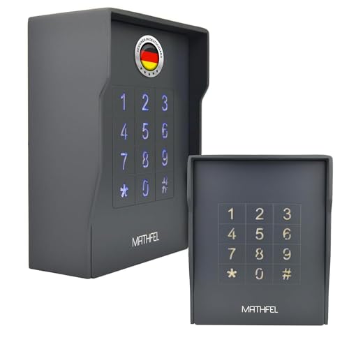 MATHFEL Smart Lock Elektronisches Türschloss für Haustür - Wetterfestes Codeschloss IP66, 2 Türöffner mit Code, Smartes Türschloss, Automatisches Türschloss, Anthrazit von Mathfel