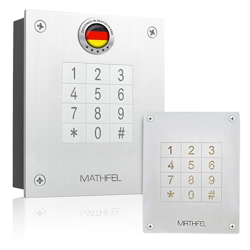 MATHFEL Elektronisches Türschloss mit Code aus Alu, Unterputz - Ideal für Haustür, Garagentor & Nebeneingänge - Wetterfestes Codeschloss IP66, Normstahl Codetaster - Flexibel und Robust von Mathfel