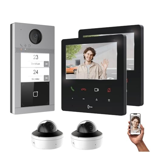 Mathfel WLAN 2 Familienhaus IP Video Türsprechanlage, Unterputz-Türstation IP65, 4,3 Zoll Monitor, HD-Kamera 130°, Foto-/Video-Speicher, PoE-Switch, Farbe: 2x4,3'' Monitor+ 2x2 Kamera Mathfel WLAN 2 Familienhaus IP Video Türsprechanlage, Unterputz-Türstation IP65, 4,3 Zoll Monitor, HD-Kamera 130°, Foto-/Video-Speicher, PoE-Switch, Farbe: 2x4,3'' Monitor+ 2x2 Kamera von Mathfel