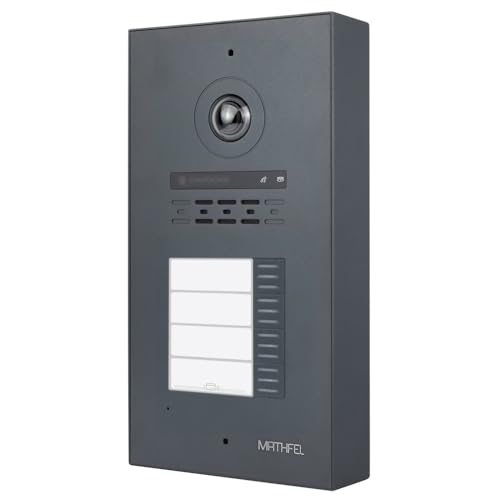 MATHFEL Zusatz Aufputzbox für 2 Draht Bus IP Video Türsprechanlage Gegensprechanlage Fischaugenkamera 170 Grad, Außenstation in Anthrazit von Mathfel