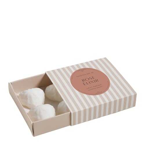 MATHILDE M. Box mit 4 Dekoschmelzen aus Wachs mit Herz-Stickerei – Rose Elixier von Mathilde M.