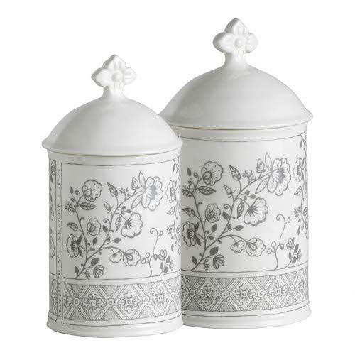 Mathilde M Set mit 2 Töpfen aus Baumwolle Paradis mit Blumen von Mathilde M.