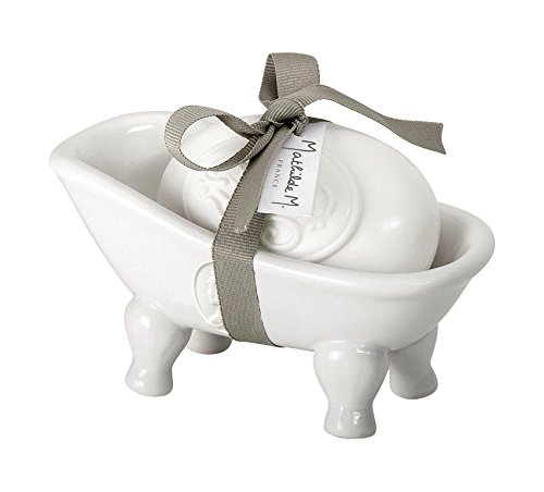Mathilde M. Set Seifenschale Badewanne 'Cachemire' Keramik + Seife 'Broderie' in Marquies Duft Bad Nostalgie Landhaus Shabby French von Mathilde M.