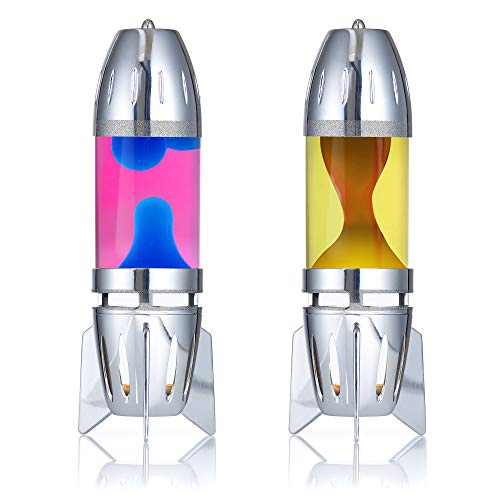 Mathmos Fireflow R1 Lavalampen Paar mit Teelicht - Chrome (Pink/Blau & Gelb/Orange) von Mathmos