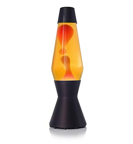 Mathmos Matt Schwarz Astro Lavalampe - Gelb/Orange von Mathmos