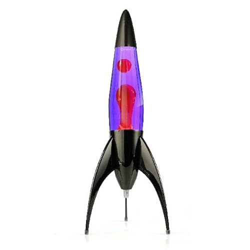 Mathmos Telstar Lavalampe Rakete Schwarz - Violett/Rot von Mathmos