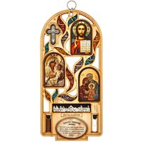 Matiel Holz Wandbehang Haus Segen Dekoriert Mit Edelsteinen Weih Wasser & Erde Jerusalem Ansicht Religiöses Dekor Hochzeitsgeschenk Religiöse von MatielArt