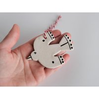 Handgefertigte Vogel Ornamente, Keramik Baumschmuck, Handbemalte Christbaumschmuck, Boho Hippie Weihnachtsgeschenk von MatildeHortaShop