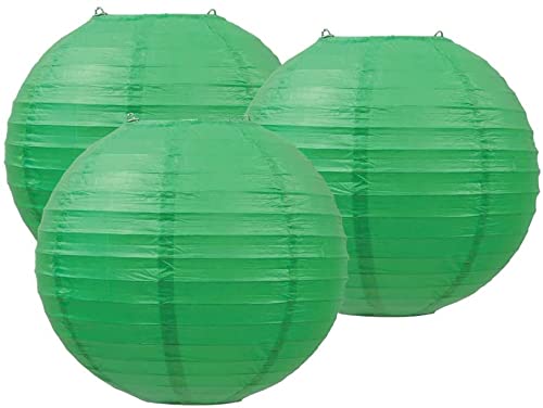 Papierlaternen Mix Color Packungen mit 3 runden Papierlaternen Lampenschirm Partydekorationen (Green, 8" (20cm)) von Matissa