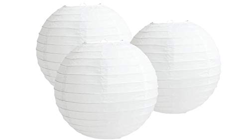 Papierlaternen Mix Color Packungen mit 3 runden Papierlaternen Lampenschirm Partydekorationen (White, 20" (50 cm)) von Matissa
