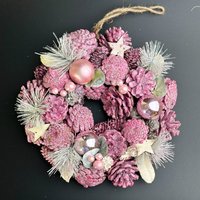 Weihnachten Kleiner Kranz Mit Kugeln Und Tannenzapfen Weihnachtstürkranz, Winterkranz Kugeln, Haustürkranz, Türdeko Festliche Deko von MatlaHomeDecor