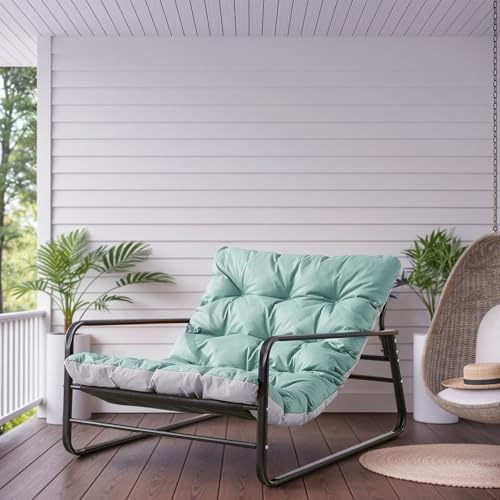Matomn Gartenstuhl Terrassenstuhl übergroßer bequemer Liegesessel mit extra dickem bauschigem Kissen Familie Moderne Gartenmöbel für Hinterhof Blau Matomn Gartenstuhl Terrassenstuhl übergroßer bequemer Liegesessel mit extra dickem bauschigem Kissen Familie Moderne Gartenmöbel für Hinterhof Blau von Matomn