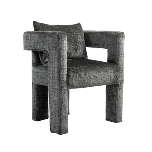 Matomn Moderner Chenille-Einzel-Loungesessel, Esszimmerstuhl, einzigartiges hohles Armlehnendesign, bequemes Kissen Grau Matomn Moderner Chenille-Einzel-Loungesessel, Esszimmerstuhl, einzigartiges hohles Armlehnendesign, bequemes Kissen Grau von Matomn