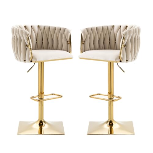 Matomn Vintage Barhocker mit Rückenlehne und Fußstütze Counter Höhe Esszimmerstuhl 2er-Set Elfenbein Matomn Vintage Barhocker mit Rückenlehne und Fußstütze Counter Höhe Esszimmerstuhl 2er-Set Elfenbein von Matomn