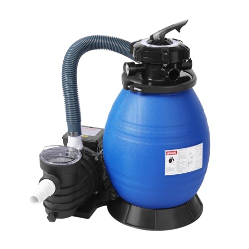 Sandfilteranlage pool Poolfilter Sandfilterpumpe 10800L/h IPX5 Sandfilter mit Druckanzeige Filteranlage Ø 32/38mm 4 Wege Ventil 5 Funktionseinstellung für Pool und Schwimmbecken Blau Sandfilteranlage pool Poolfilter Sandfilterpumpe 10800L/h IPX5 Sandfilter mit Druckanzeige Filteranlage Ø 32/38mm 4 Wege Ventil 5 Funktionseinstellung für Pool und Schwimmbecken Blau von Matomn