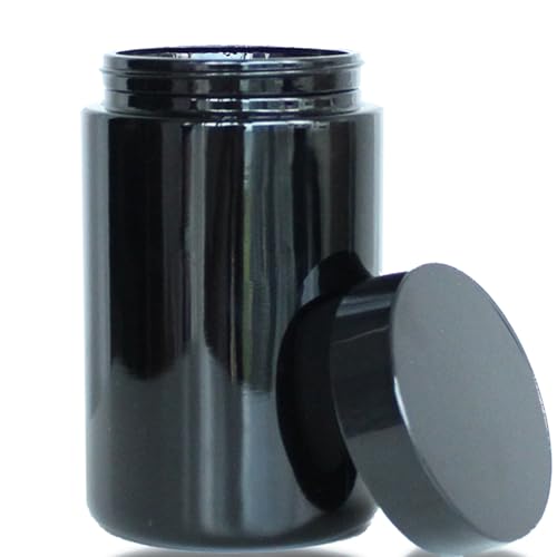 Matoolser Vorratsdose aus schwarzem Glas, luftdicht, 300 ml, mit UV-Schutz, für Gewürzkaffee von Matoolser