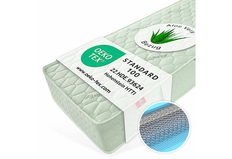 Federkernmatratze Smaragd XXL FEST H4 bis 200 KG belastbar 90x200, 140x200 bis 180x200, Matratzen Perfekt, 27 cm hoch, Bonellfederkern Matratze mit festem Kern H4 von Matratzen Perfekt