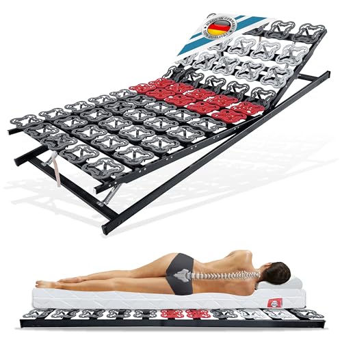 Matratzen Perfekt 5 Zonen Verstellbarer Tellerrahmen Terra Med T-Flex - Federteller 200 Kg belastbar 12,5 cm Höhe Härteregulierung (140 x 200) von Matratzen Perfekt