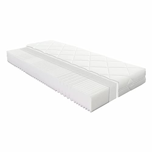 Matratzen Perfekt 7-Zonen Kaltschaummatratze Vital Basic, 90 x 200 cm – orthopädische Komfortschaum-Matratze mit Klimafaser verstepptem Doppeltuchbezug, Härtegrad H4, Höhe 18 cm von Matratzen Perfekt