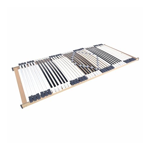 Matratzen Perfekt 7-Zonen Lattenrost 70 x 200 cm Orthopädisch 42 Leisten Härteregulierung (12-Fach) Kautschukaufhängungen bis 200 kg belastbar unverstellbar von Matratzen Perfekt