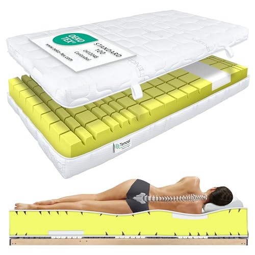Matratzen Perfekt 9-Zonen Kaltschaummatratze Terra Med Visco 100 x 200 cm – mit Visco-Schulterzone und Memory-Foam hohes Raumgewicht Tencel Bezug Härtegrad H2 Höhe 24 cm von Matratzen Perfekt