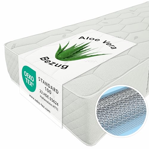 Matratzen Perfekt Federkernmatratze Smaragd, 160 x 200 cm – bandscheibengerechte Matratze mit Bonellfederkern und veredeltem Aloe-Vera Bezug, Härtegrad H4, Höhe 27 cm Matratzen Perfekt Federkernmatratze Smaragd, 160 x 200 cm – bandscheibengerechte Matratze mit Bonellfederkern und veredeltem Aloe-Vera Bezug, Härtegrad H4, Höhe 27 cm von Matratzen Perfekt