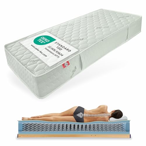 Matratzen Perfekt Federkernmatratze Smaragd Extra, 90 x 190 cm – bandscheibengerechte Matratze mit Bonellfederkern und Aloe Vera veredeltem Bezug, Härtegrad H5, Höhe 27 cm von Matratzen Perfekt