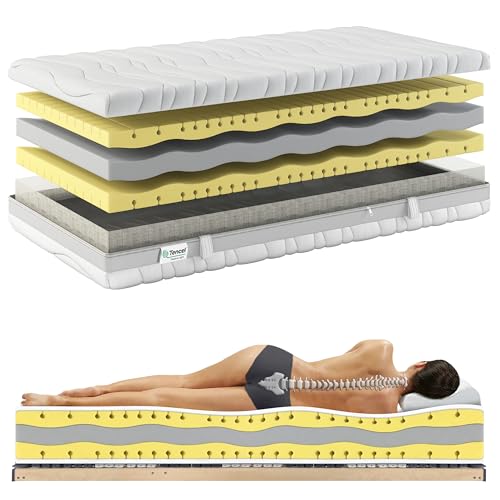 Matratzen Perfekt Kaltschaummatratze Terra Med Premium, 90 x 200 cm – 9-Zonen Kaltschaum-Komfortmatratze in Sandwichbauweise, hohes Raumgewicht, Tencel Bezug, Härtegrad H3, Höhe 24 cm von Matratzen Perfekt