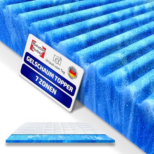 Matratzen Topper 120x200 cm Gelschaum Orthopädischer 7-Zonen Memory Foam Topper atmungsaktiv & rutschfest Höhe 8cm ideal für Boxspringbett & Matratze Matratzen Perfekt Matratzen Topper 120x200 cm Gelschaum Orthopädischer 7-Zonen Memory Foam Topper atmungsaktiv & rutschfest Höhe 8cm ideal für Boxspringbett & Matratze Matratzen Perfekt von Matratzen Perfekt