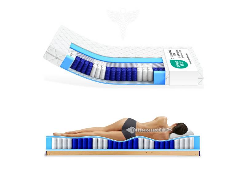 Taschenfederkernmatratze KÖLN Federkern Matratze 7 Zonen Matratze exzellenter Körperanpassung, Matratzen Perfekt, 20 cm hoch von Matratzen Perfekt