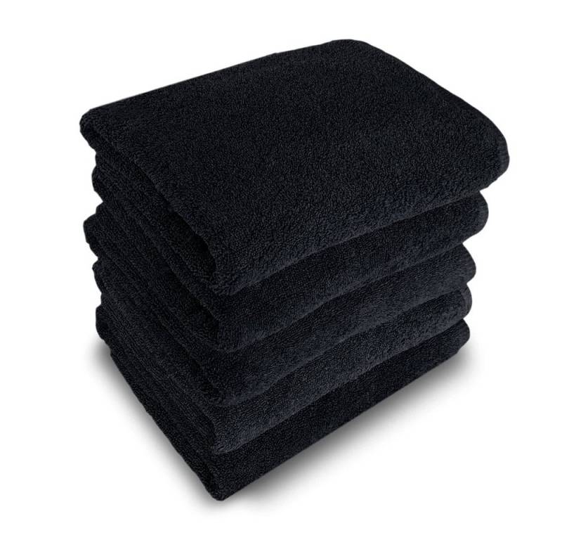 MatratzenL.A.B® Duschtücher 400 g/m² Blauer Schwan®, 100% Baumwolle (Duschtuch 70x140 cm, 1-St), Schwarz, Frottee, mit Aufhänger, einzeln verpackt von MatratzenL.A.B®